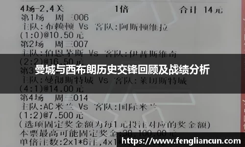 曼城与西布朗历史交锋回顾及战绩分析